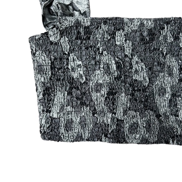 Kourt Tela Black Silver Floral Matching Set Skirt and Crop Top Size Small - Picture 8 of 16